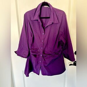 Apt. 9 Woman Plus Size 3X Purple Button-Up Shirt